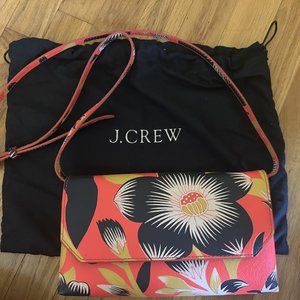 J.Crew Orange Hibiscus Floral Crossbody bag